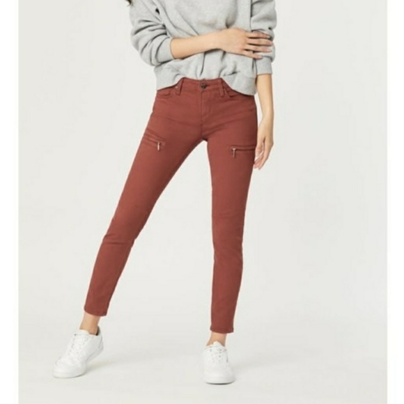 Mavi Karlina Mid Rise Skinny Cargo Pants Jeans Stretchy Pink Coral Casual Preppy - Picture 1 of 11